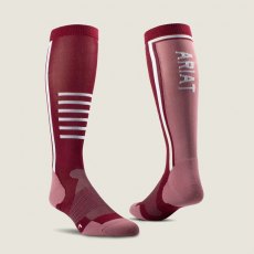 Ariat Tek Slimline Performance Socks - Tawny Port/Twilight Mauve