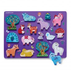 Hippychick Crocodile Creek Wooden Puzzle - Unicorn Garden