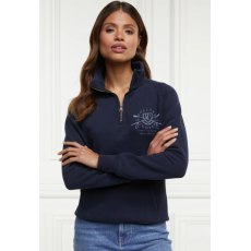 Holland Cooper Crest Zip Henley - Ink Navy