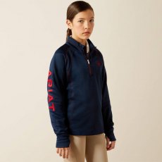 Ariat Youth Tek Team 1/2 Zip - Navy Heather