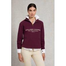 Holland Cooper Sporting Goods Zip Henley - Mulberry Holland Cooper Sporting Goods Zip Henley - Mulberry