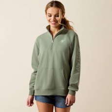 Ariat Foundation Logo 1/2 Zip Sweatshirt - Sea Spray Ariat Foundation Logo 1/2 Zip Sweatshirt - Sea Spray