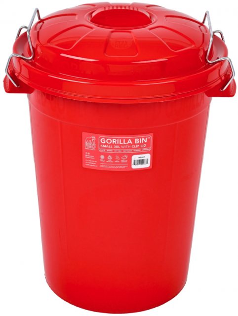 Red Gorilla Red Gorilla 30L Bin with Clip Lid