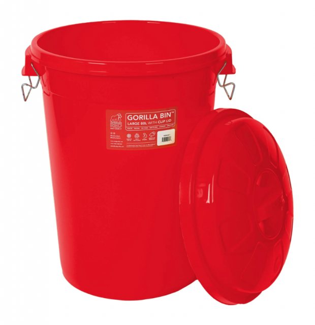 Red Gorilla Red Gorilla 80L Bin with Clip Lid